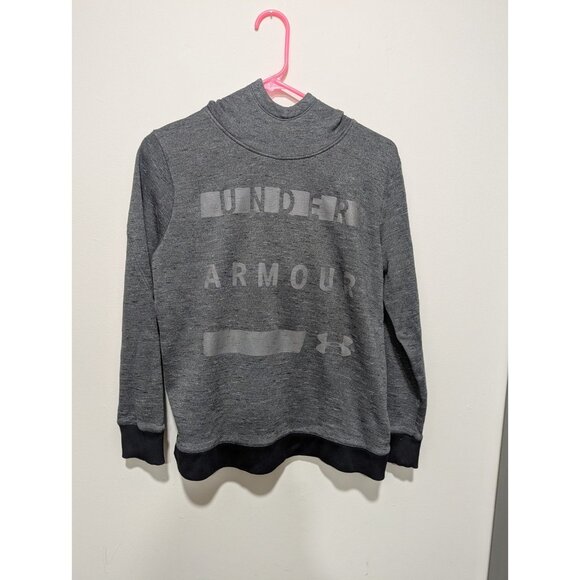 Under Armour Hoodie Women's Large Gray Logo Cold Gear Sweatshirt Loose Fit - Picture 1 of 3
